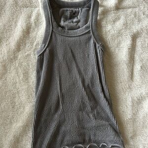 Free people movement Gray Fitted Ribbed Sleeveless Tank